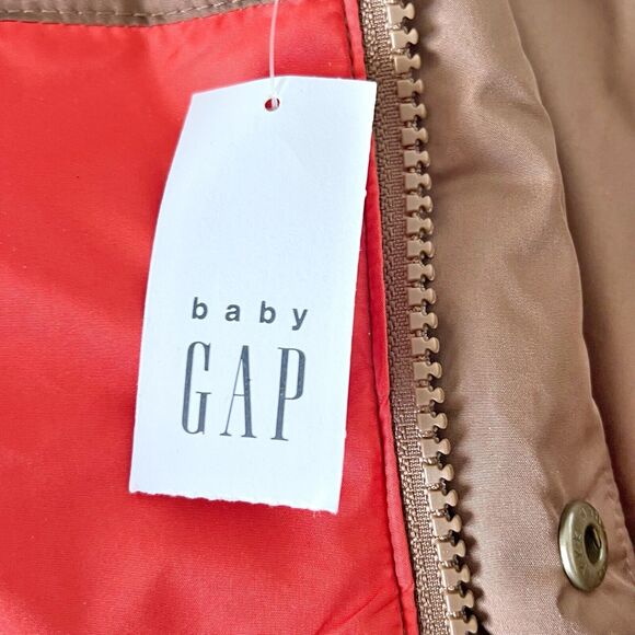 NWT Baby Gap Toddler Size 2 Puffer Coat  Color-block Reversible Brown/Red/Yellow - Picture 11 of 12